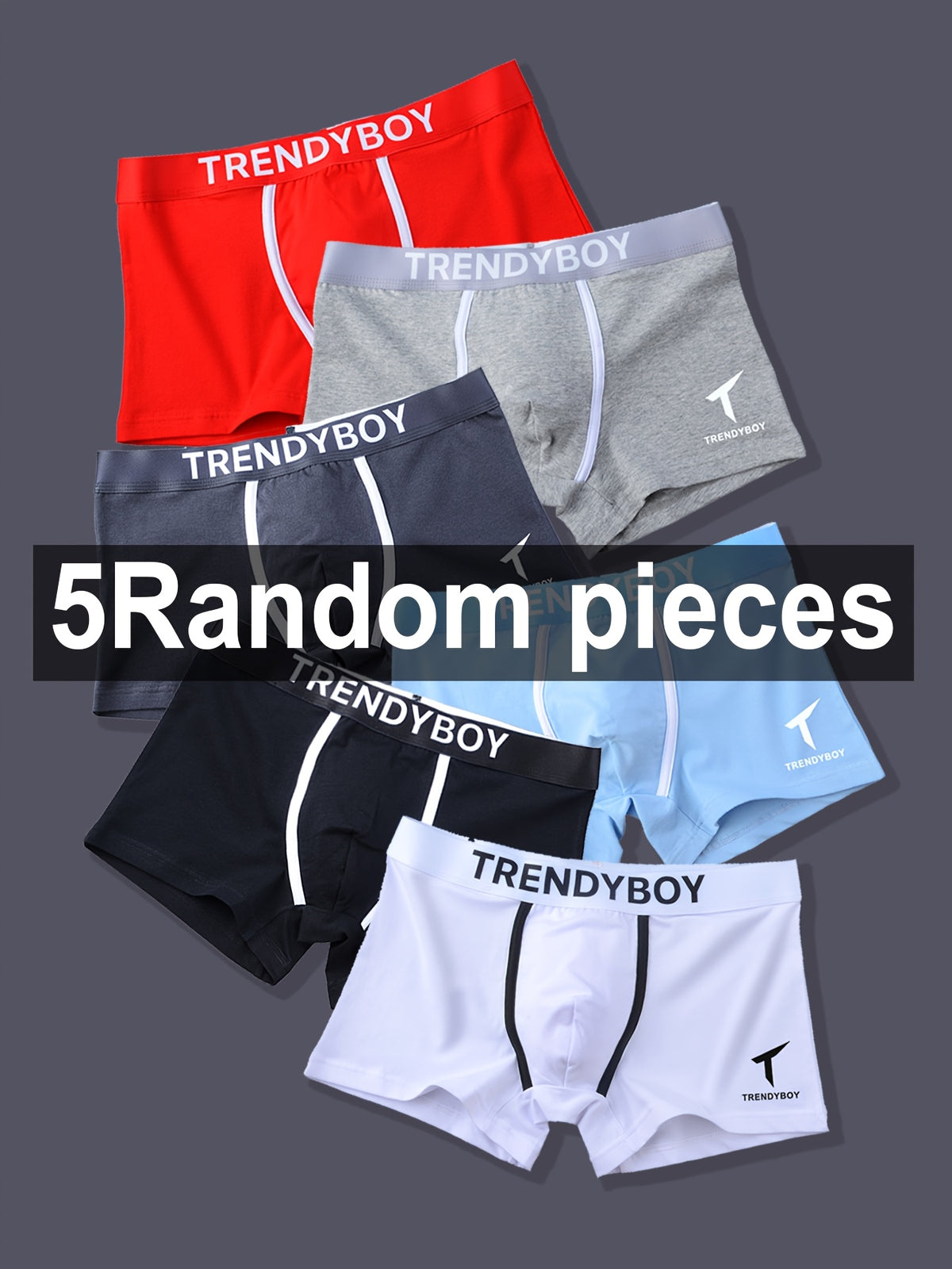Boxer respirant microfibre homme — lot de 5, géométrique