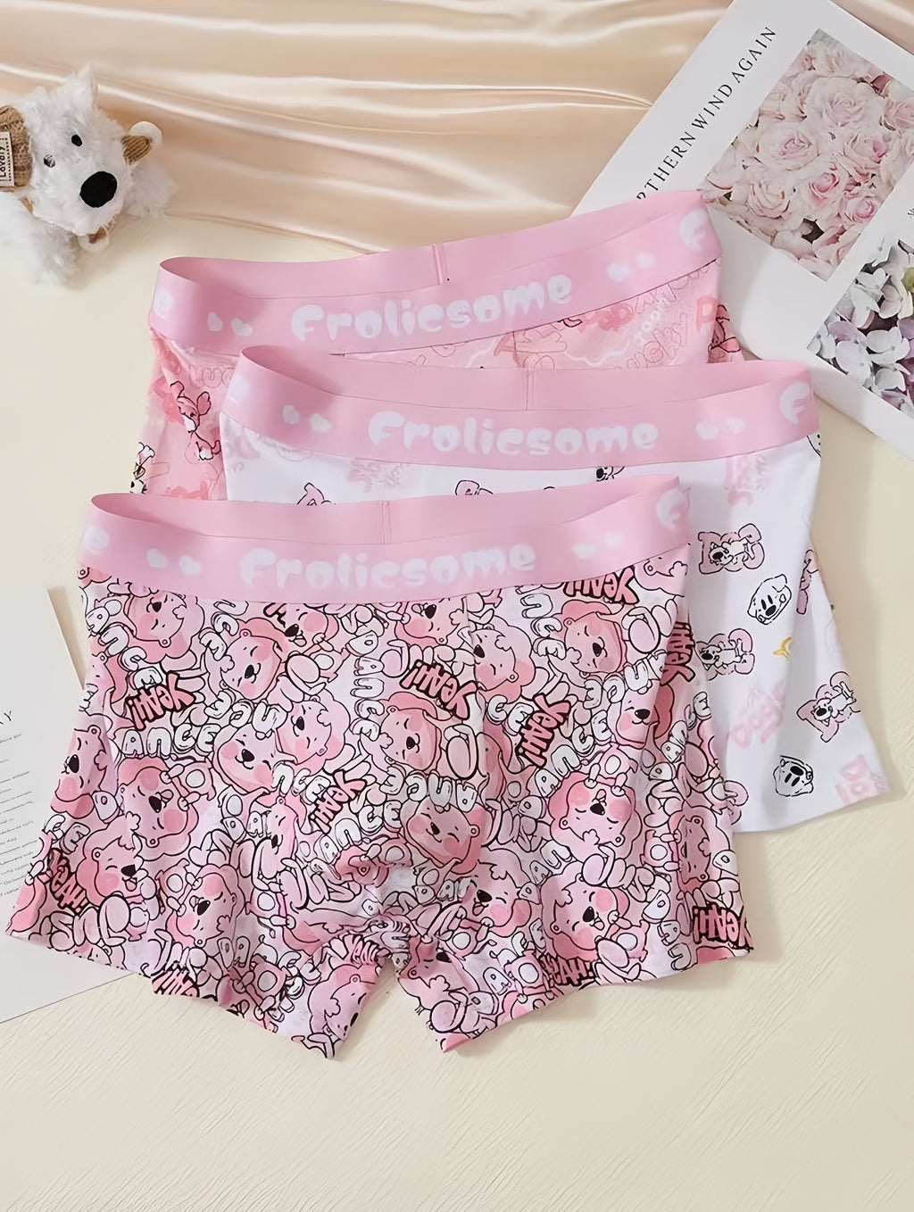 Boxer élégant coton homme — lot de 3, couleur rose rouge