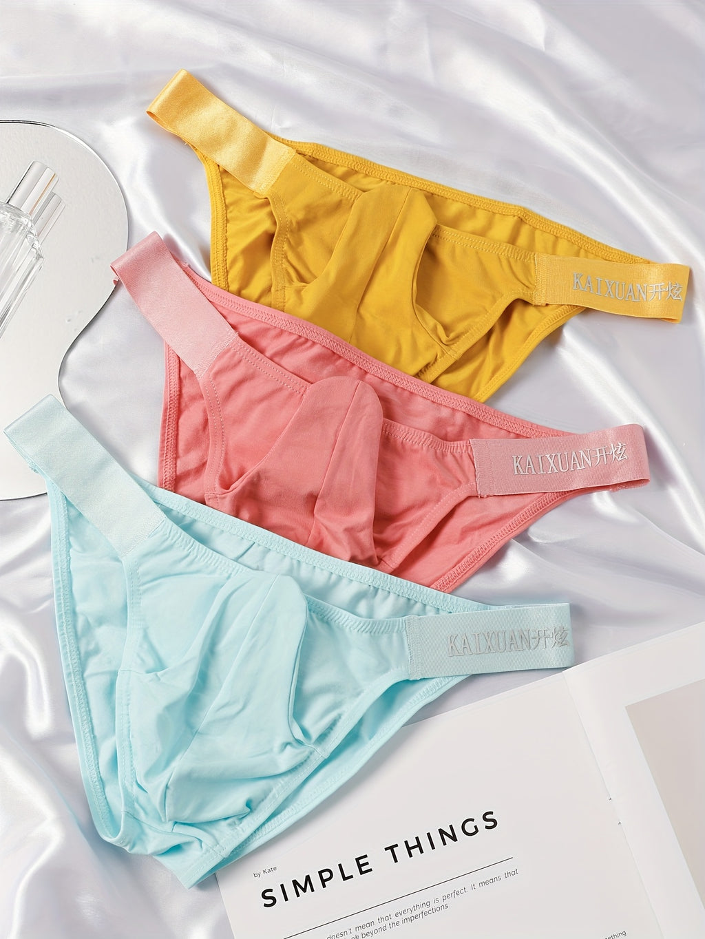 Slip d'intérieur à poche de maintien coton homme — lot de 3, uni