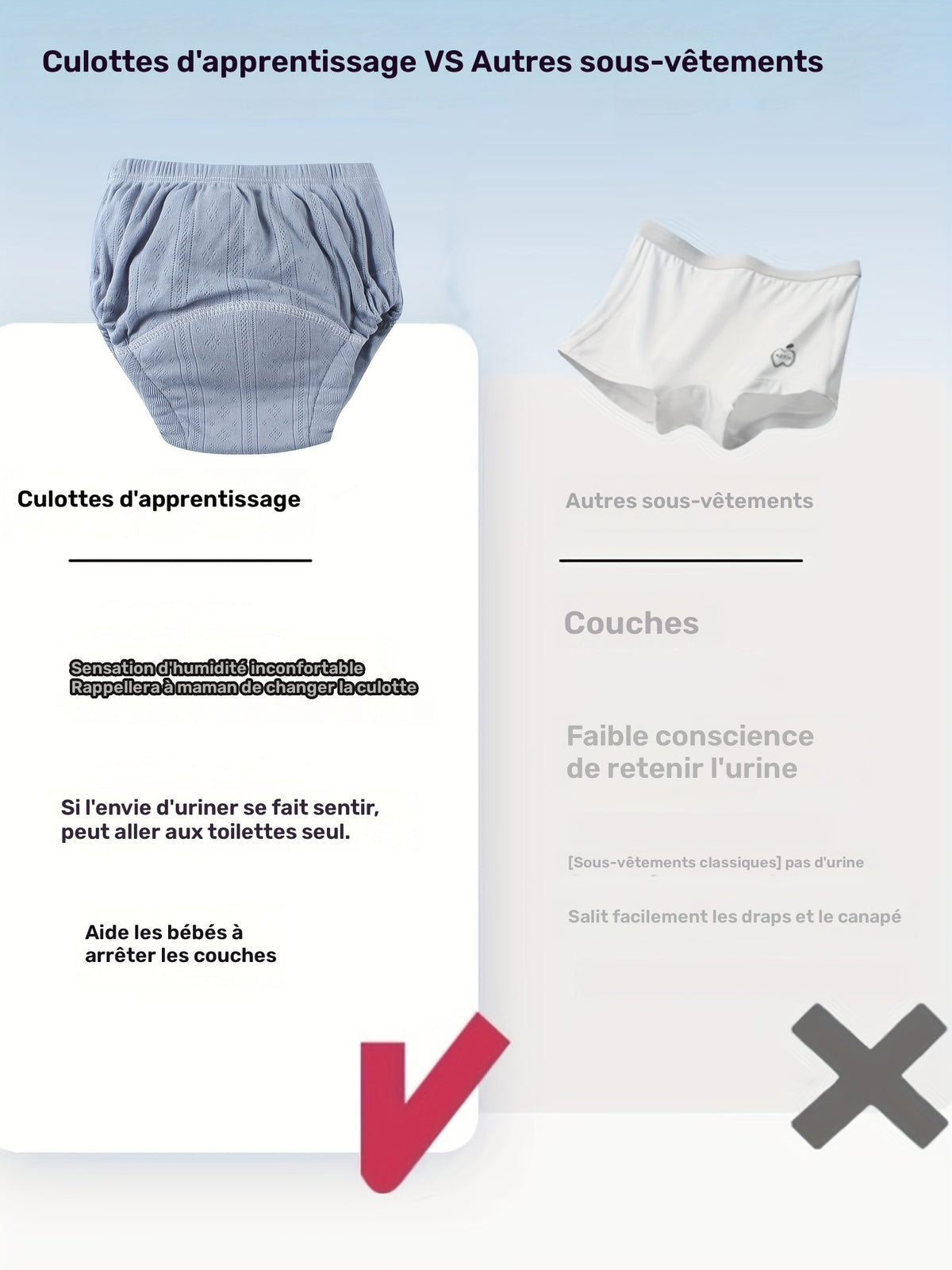 Slip de sport coton homme — lot de 4, gris rosé pâle