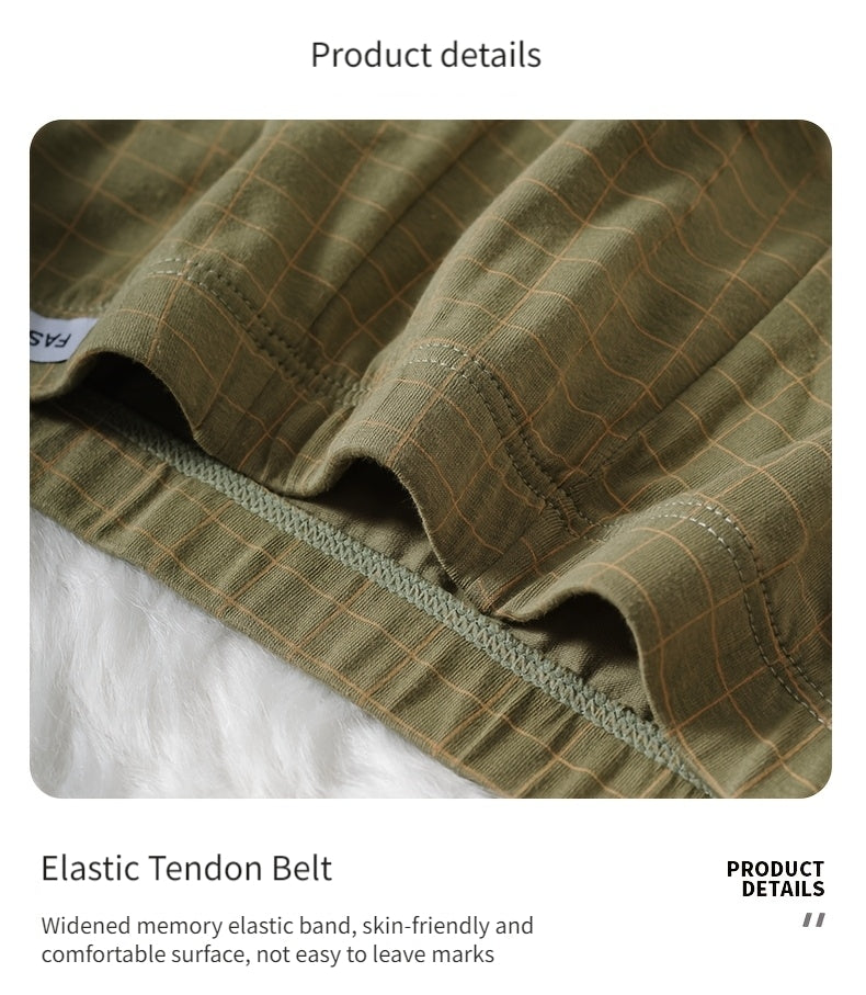 Boxer large séchage rapide coton homme — lot de 5, à carreaux