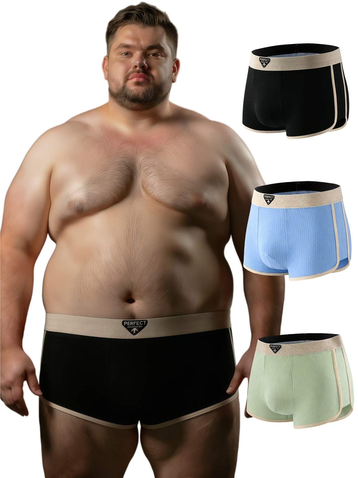 Boxer grande taille microfibre homme — lot de 3, uni