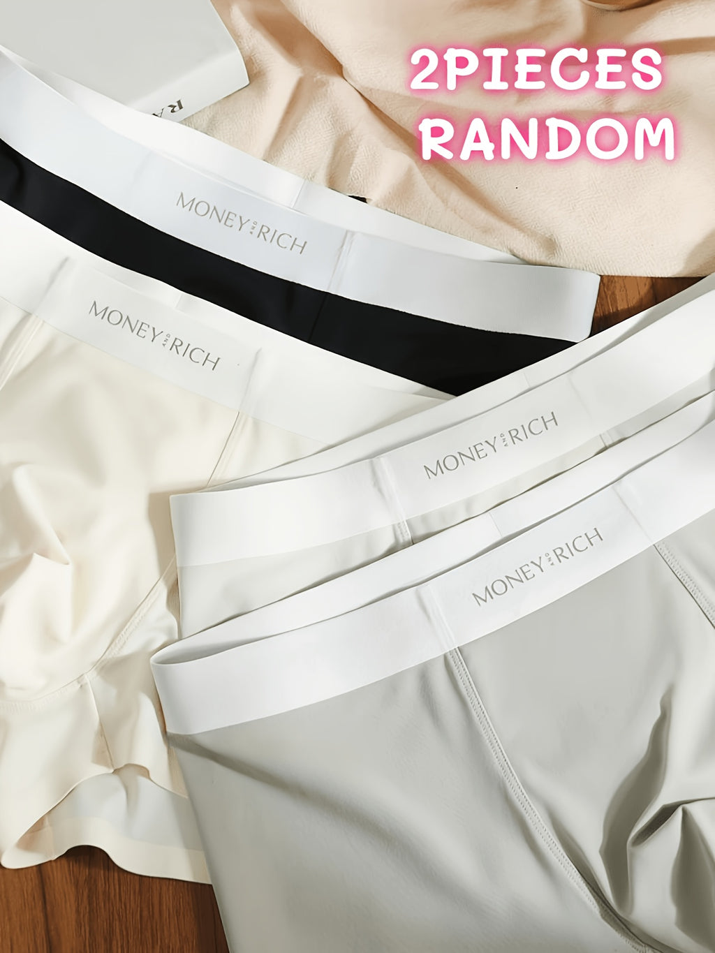 Boxer sans couture respirant microfibre homme — lot de 2, uni