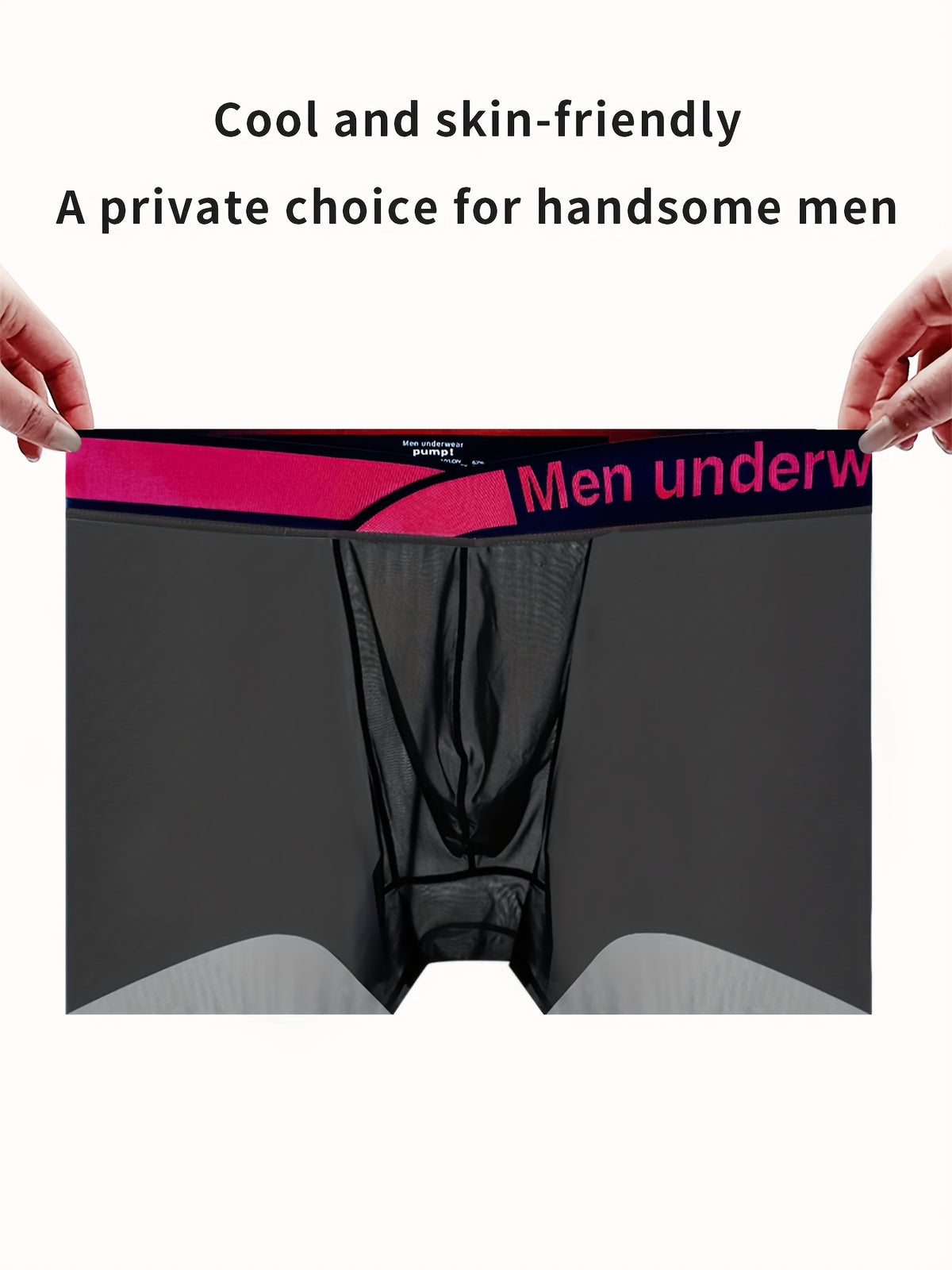 Slip sans couture grande taille homme, noir