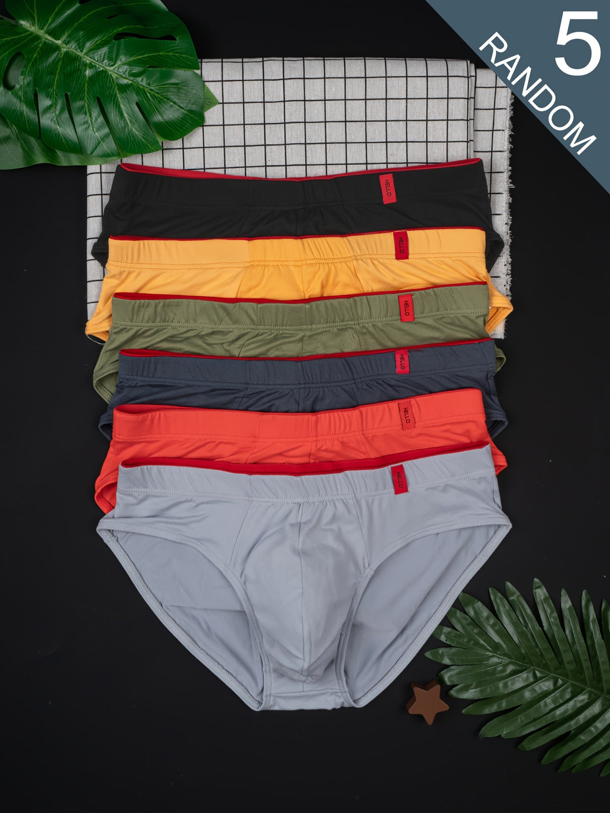 Slip séchage rapide respirant microfibre homme — lot de 5, uni, du S au XXL
