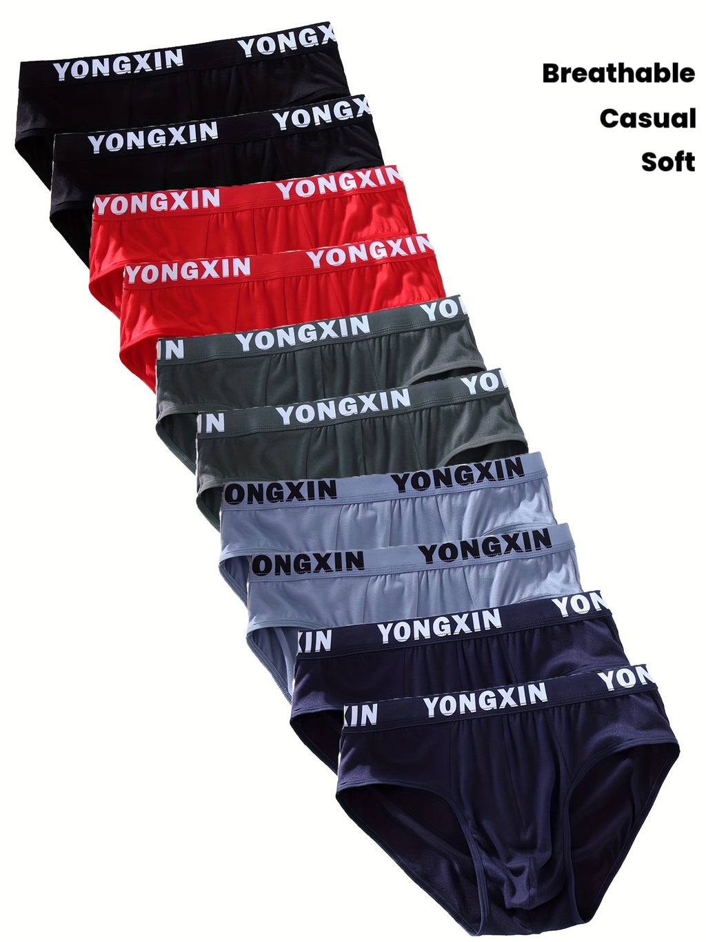 Slip respirant microfibre homme — lot de 10, imprimé, assortiment S (modèle 2)