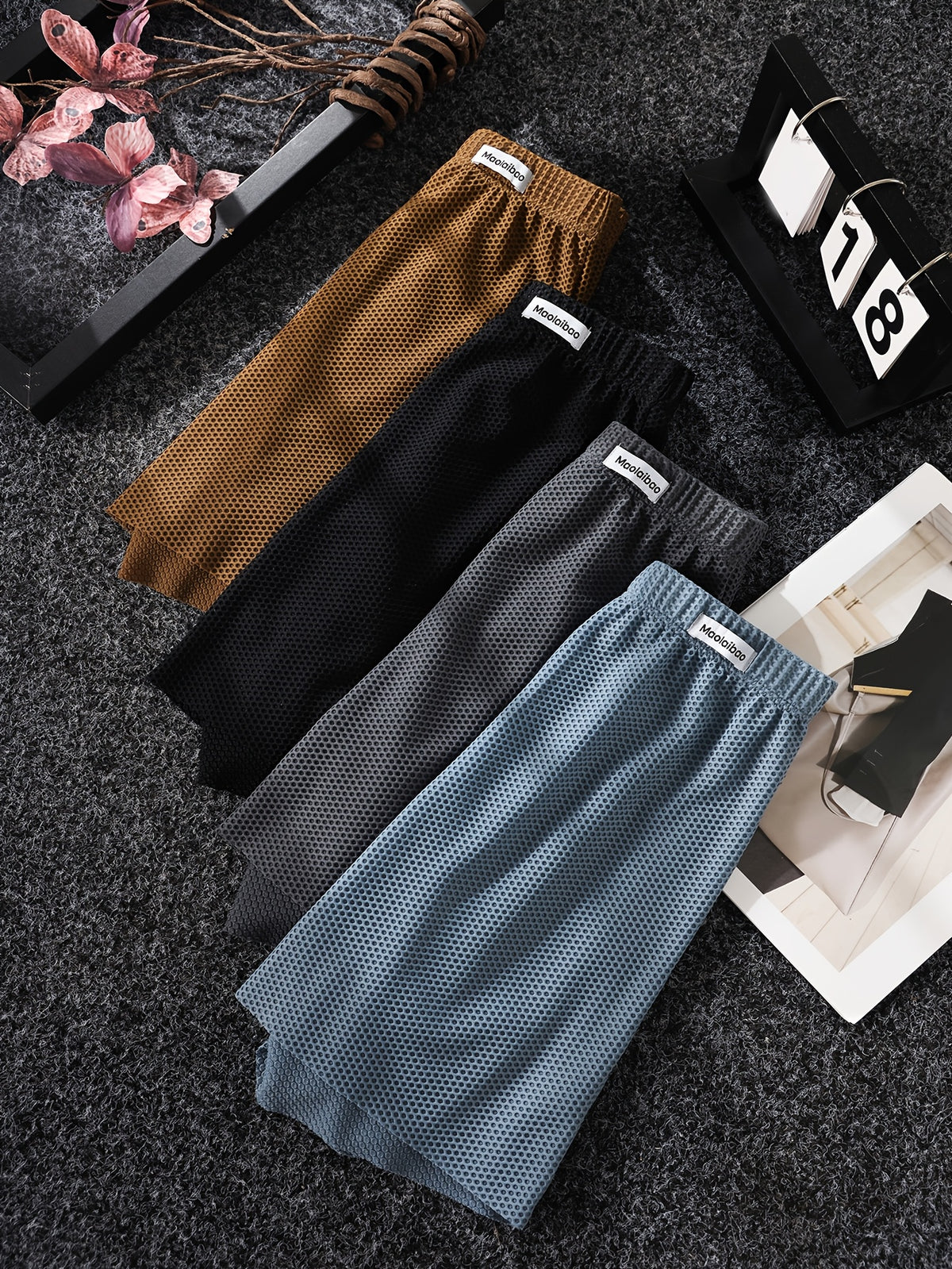 Boxer sans couture large homme — lot de 4, uni