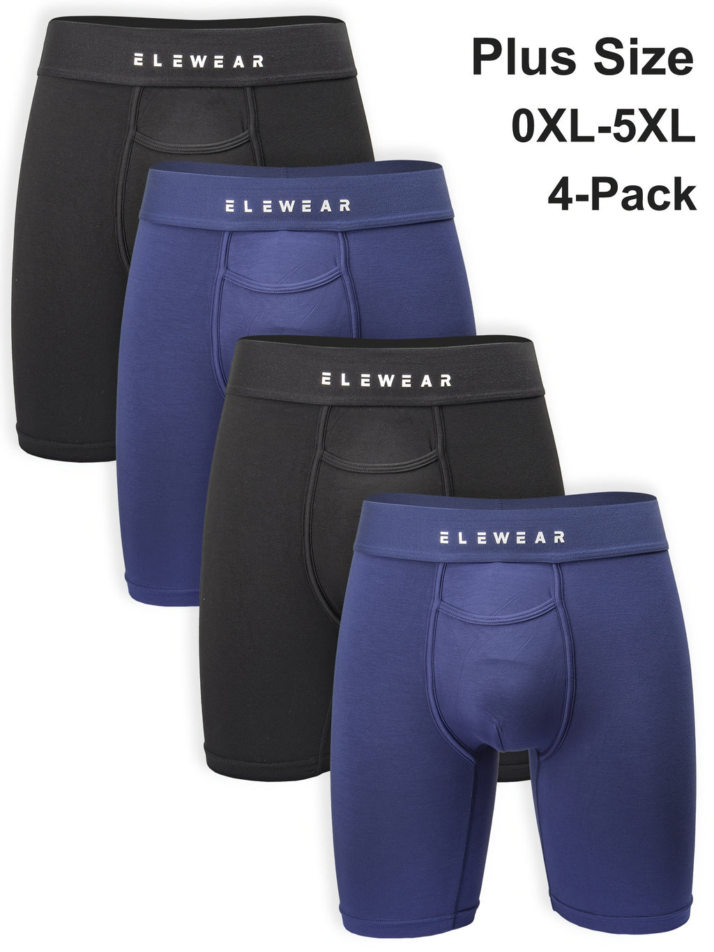 Boxer grande taille de sport modal homme — lot de 4, uni