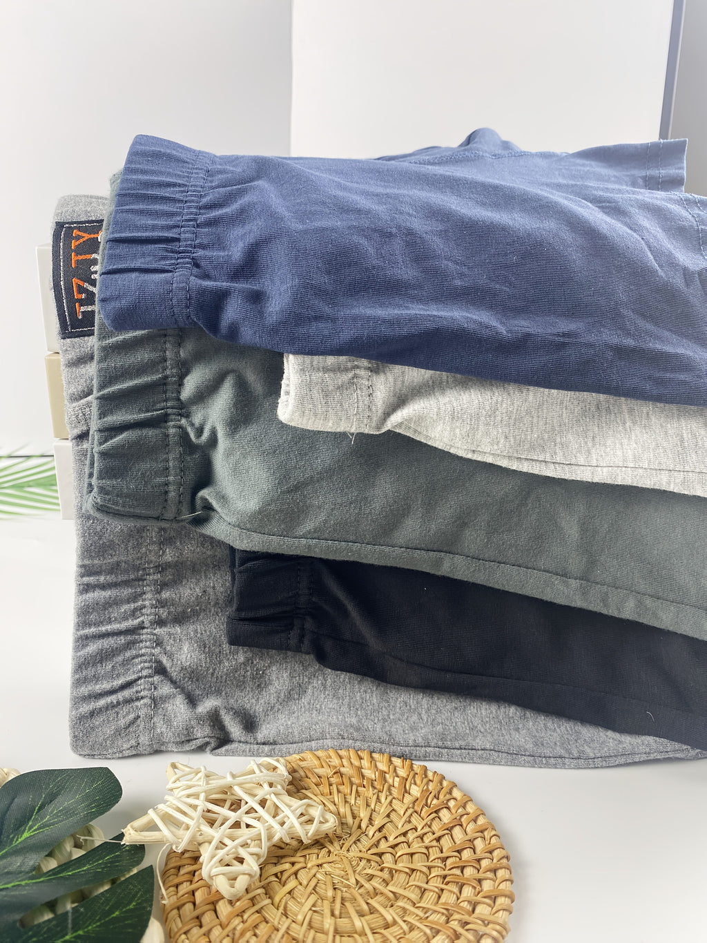 Boxer large de sport coton homme — lot de 5, uni, assortiment E