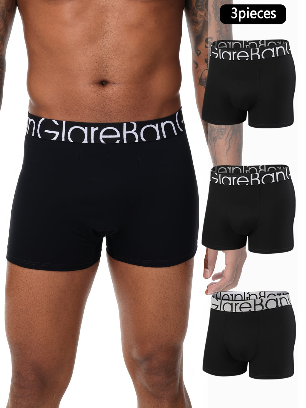 Boxer de sport coton homme — lot de 3, uni
