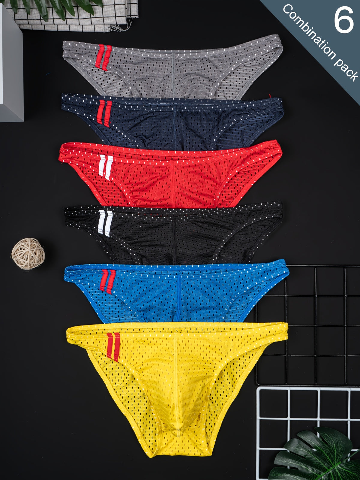 Slip extensible microfibre homme — lot de 6, 15 % d'élasthanne