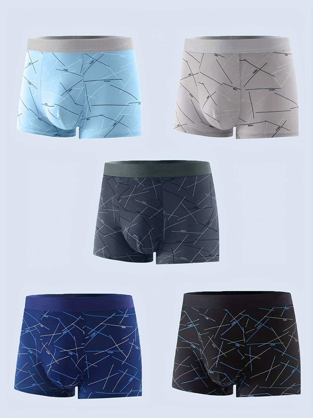 Boxer microfibre homme — lot de 6, géométrique, du XS au XL