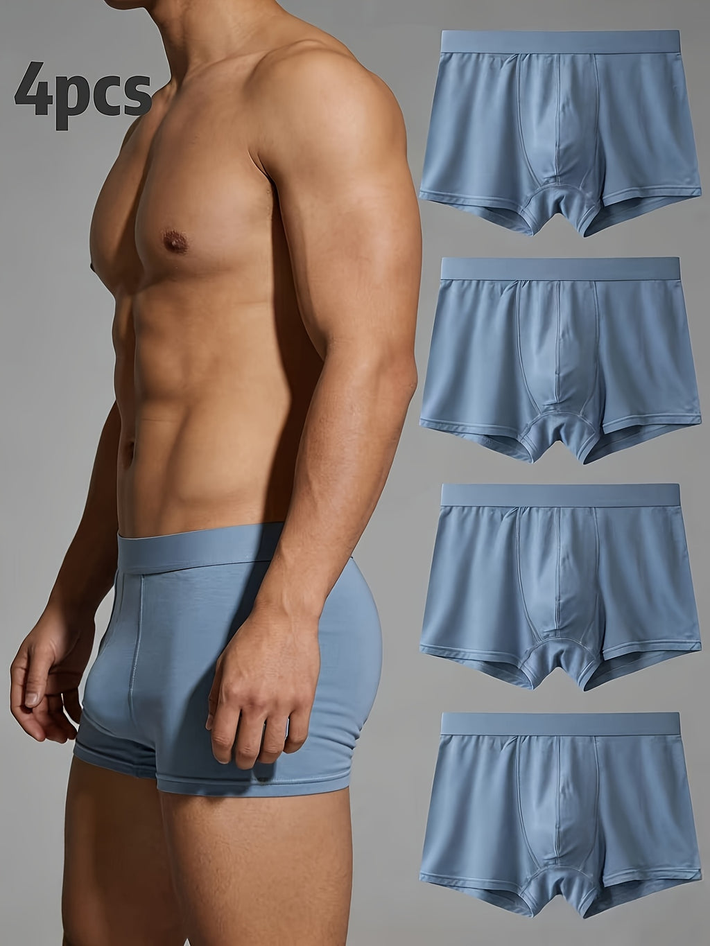 Boxer respirant modal homme — lot de 4, uni
