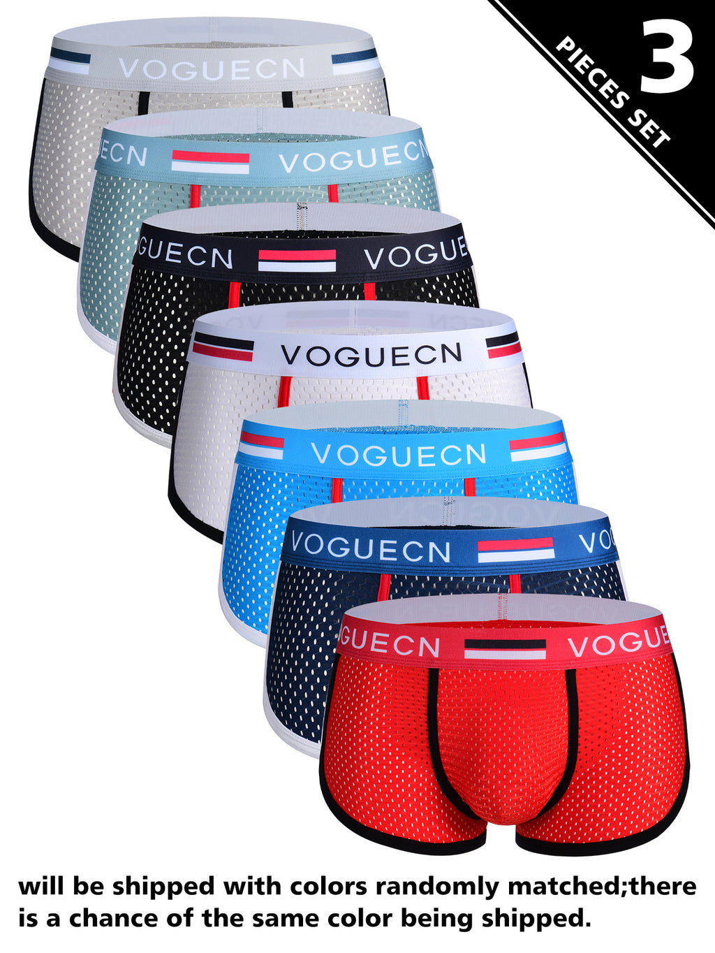 Boxer de sport séchage rapide microfibre homme — lot de 3, uni, assortiment S (modèle 2)