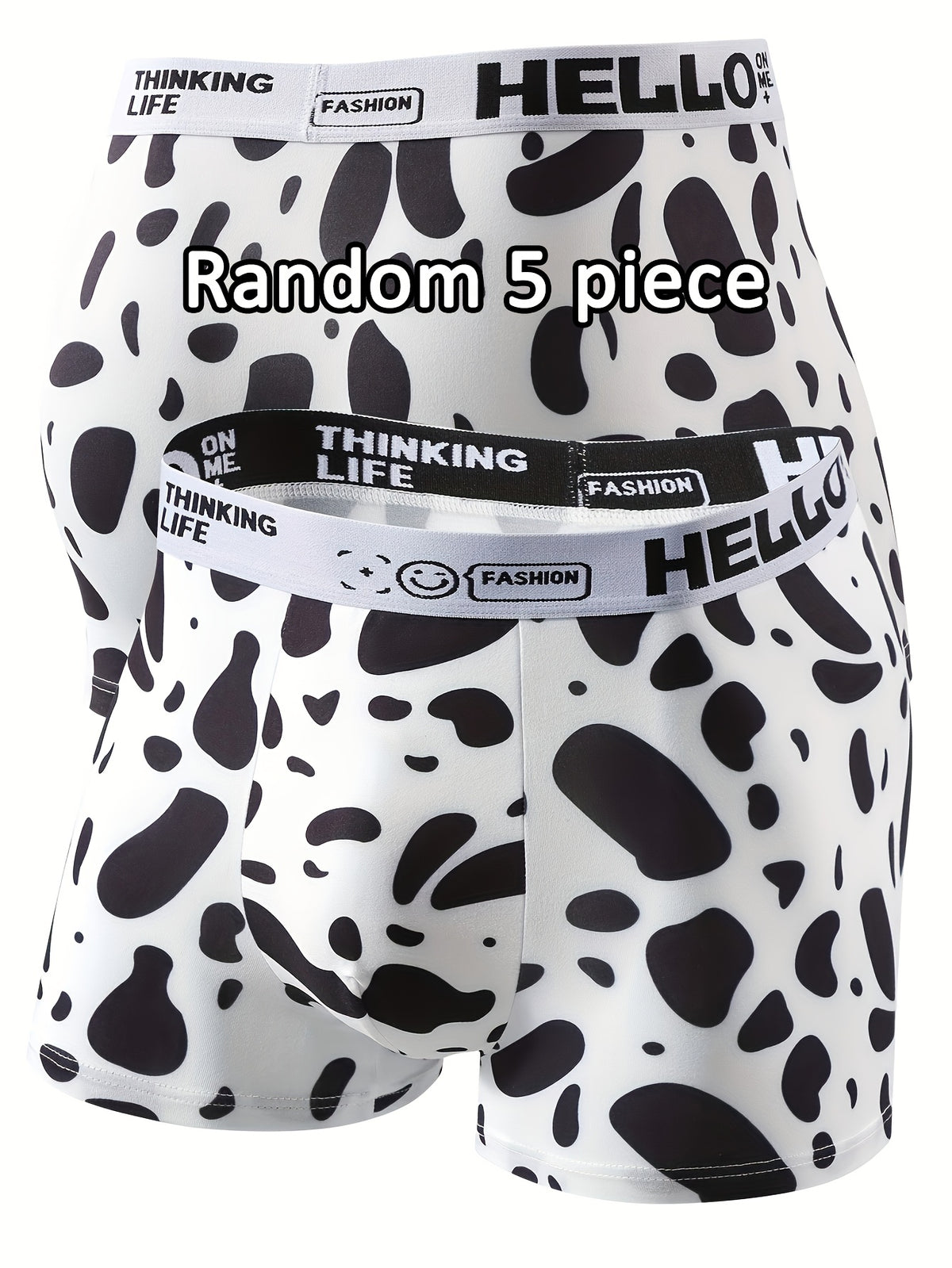 Boxer de sport respirant microfibre homme — lot de 5, géométrique