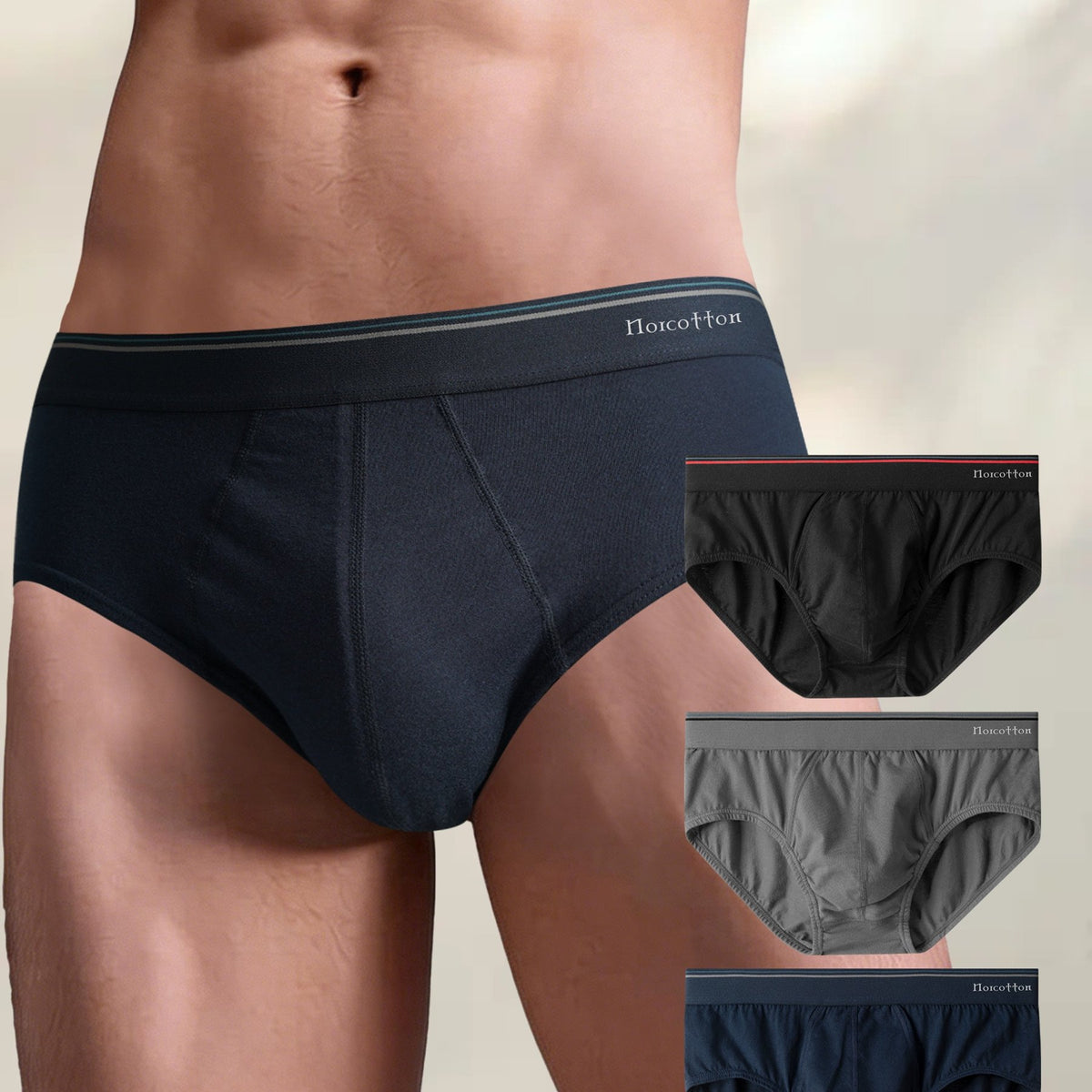 Noir, Gris, Bleu (Ceinture Repassée NORCOTTON)