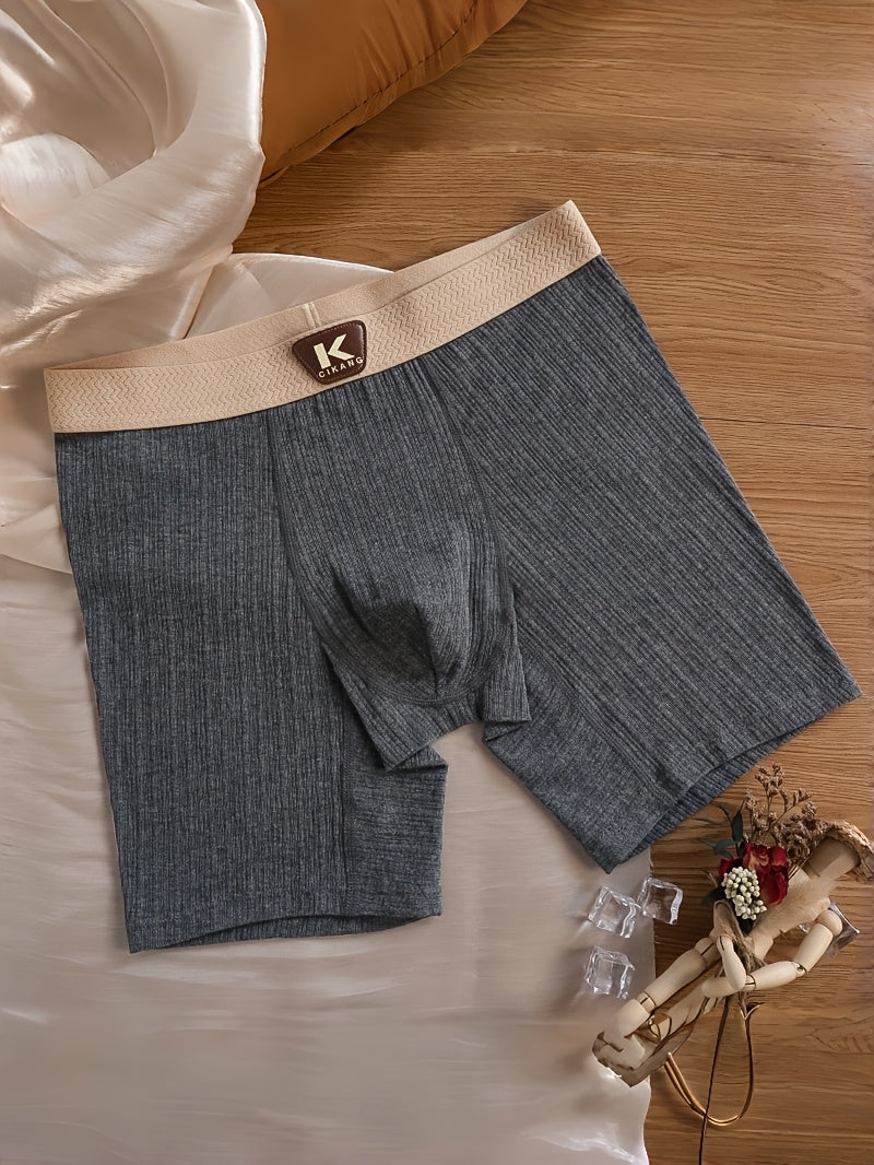 Boxer long large coton homme — lot de 4, uni