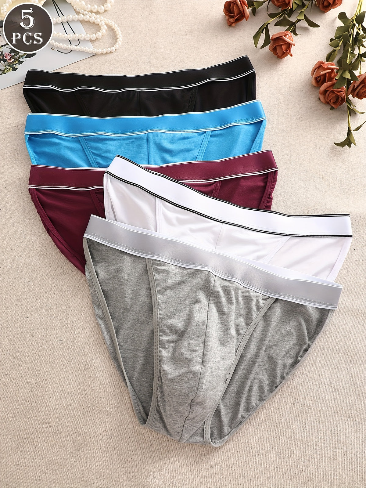 Slip de sport respirant coton homme — lot de 5, uni, du S au XL