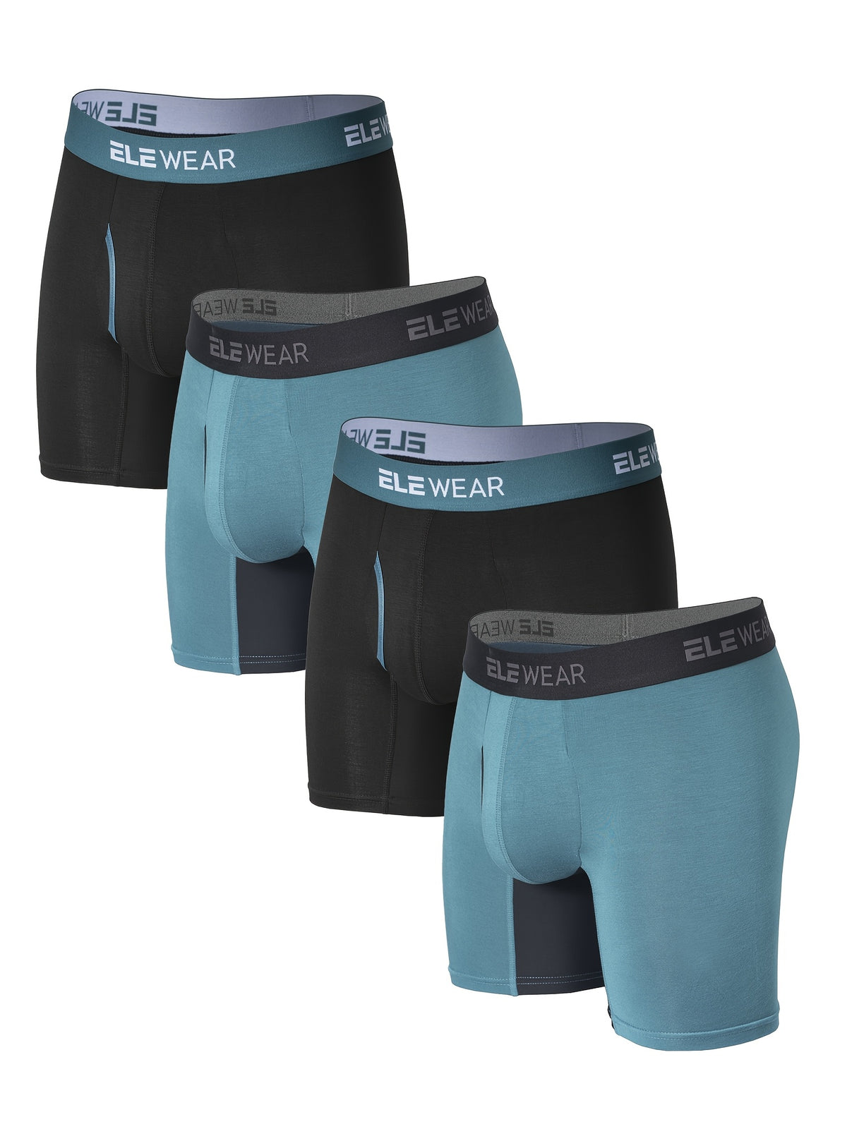 Boxer long respirant bambou homme — lot de 4