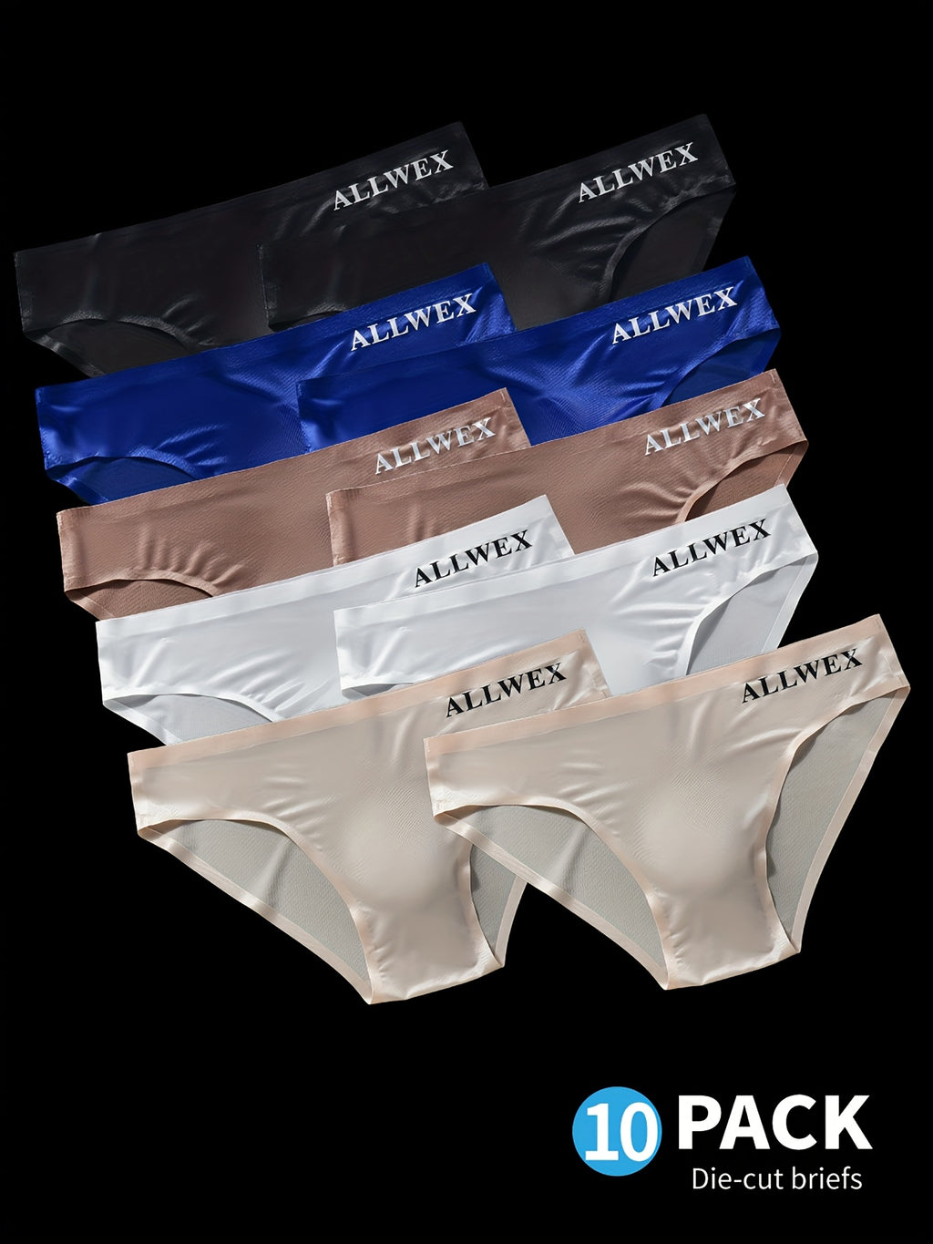 Slip sans couture taille basse homme — lot de 10, imprimé