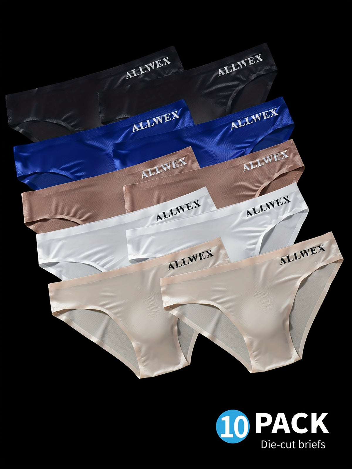 Slip sans couture taille basse homme — lot de 10, imprimé