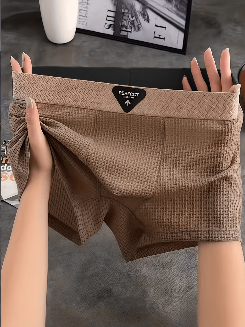 Boxer de sport respirant microfibre homme — lot de 4, bleu + gris + marron + blanc