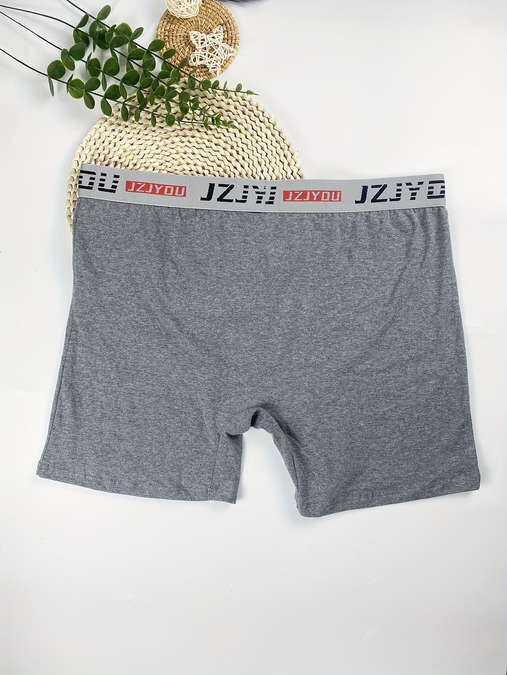 Boxer long grande taille coton homme — lot de 5, uni