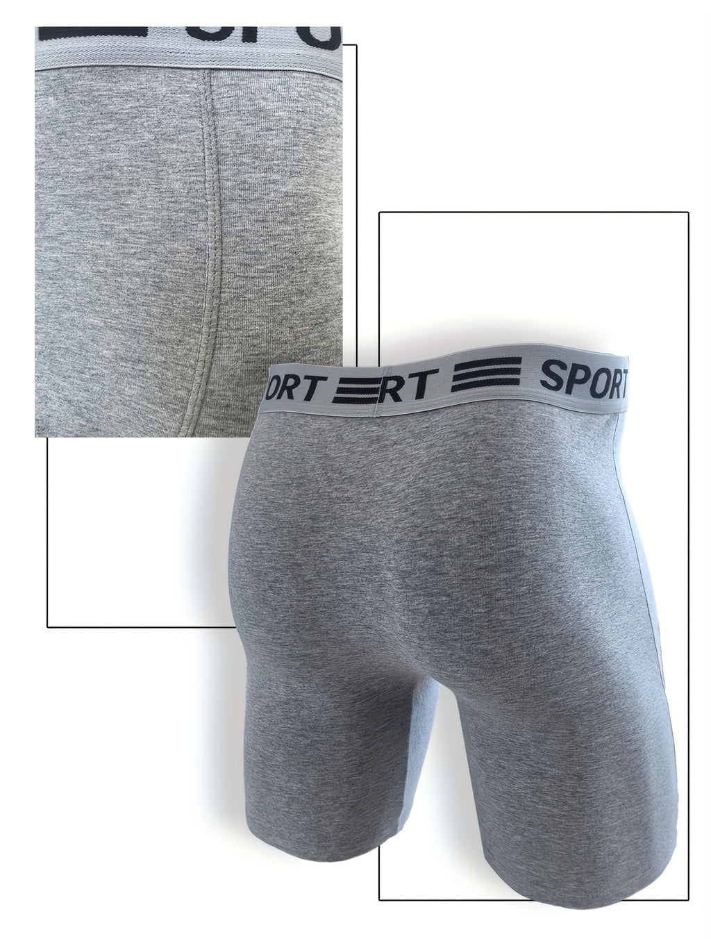 Boxer long coton homme — lot de 4, uni, du S au XXL
