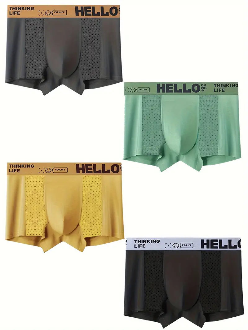 Boxer respirant de sport homme — lot de 4, maille technique