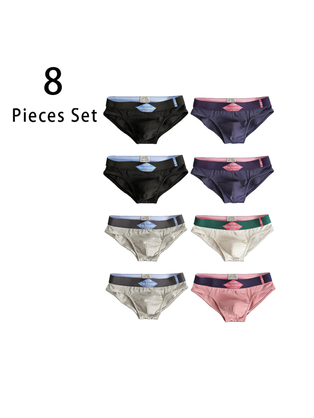 Slip large respirant coton homme — lot de 8, uni