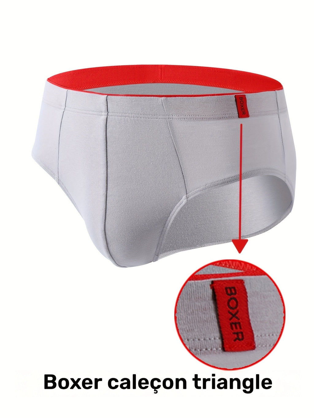 Slip large grande taille coton homme — lot de 6, uni