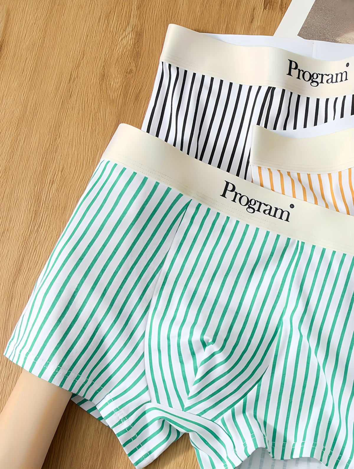 Boxer coton homme — lot de 3, rayé