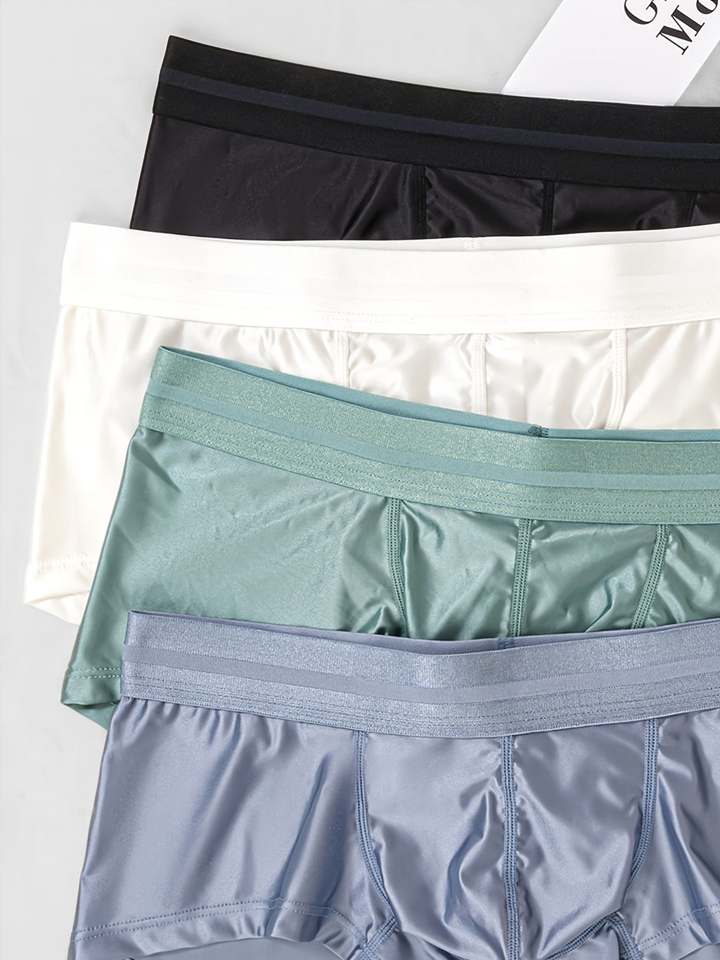 Boxer respirant microfibre homme — lot de 4, uni, assortiment B