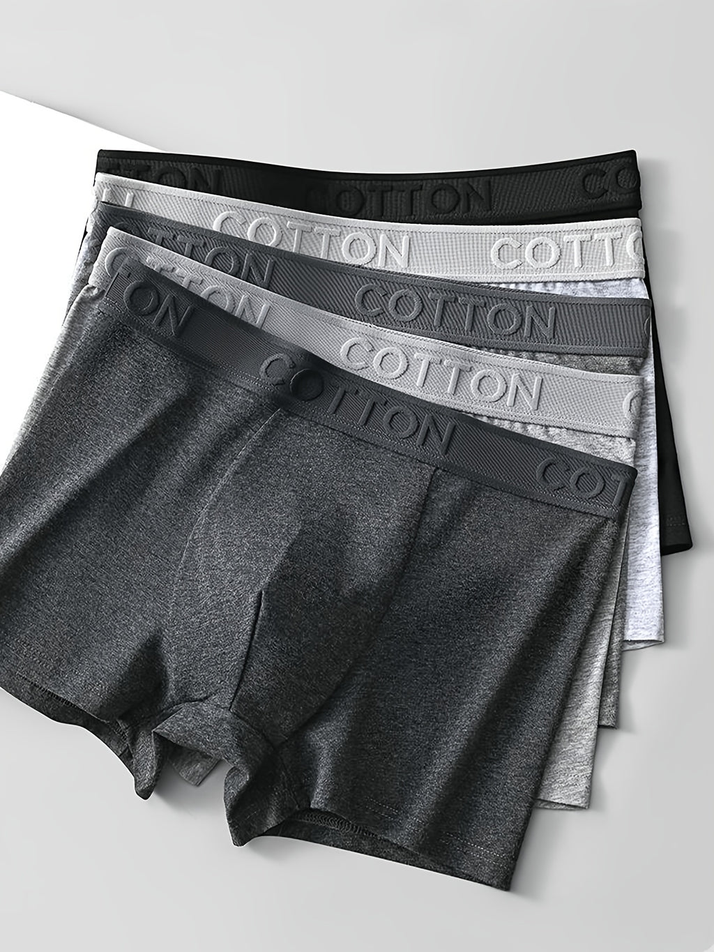 Boxer d'intérieur coton homme — lot de 5, uni, du XS au XL