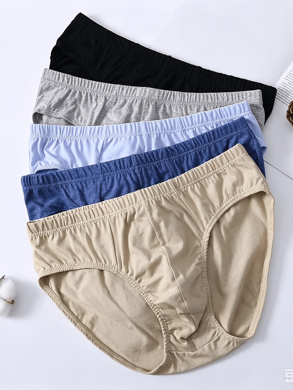 Slip large grande taille coton homme — lot de 7, uni