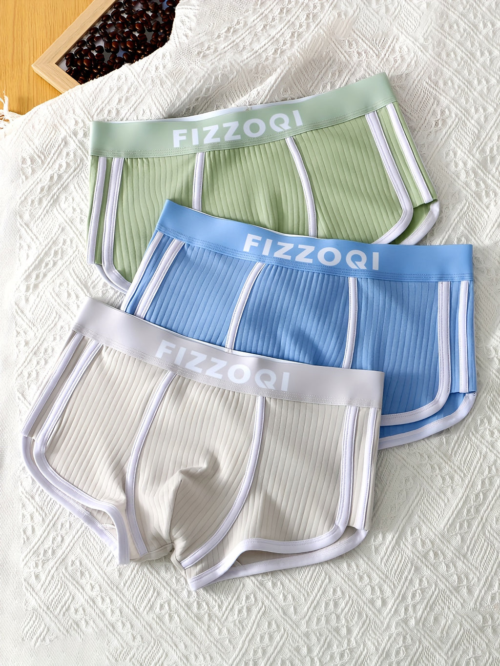 Boxer respirant coton homme — lot de 3, uni, assortiment S