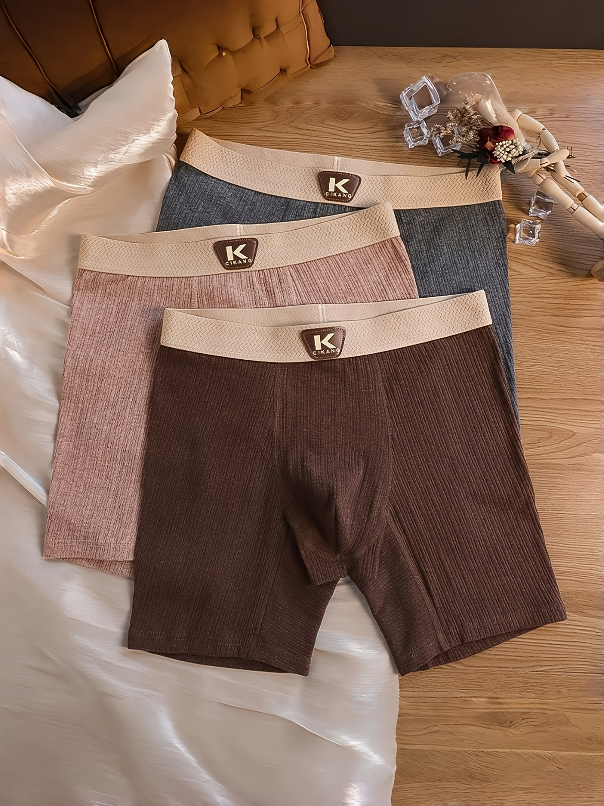 Boxer long large coton homme — lot de 4, uni