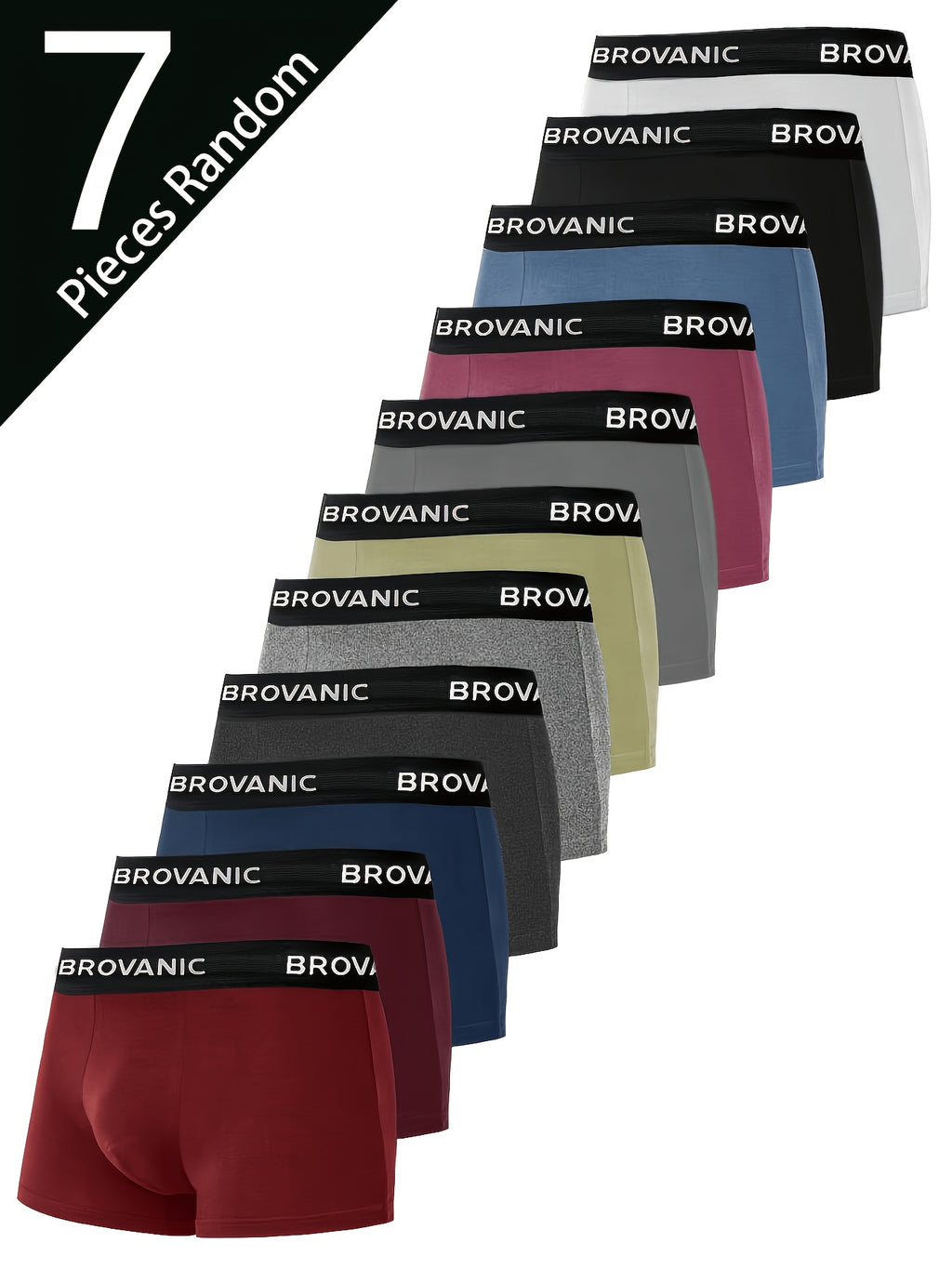 Boxer de sport d'intérieur microfibre homme — lot de 7, uni