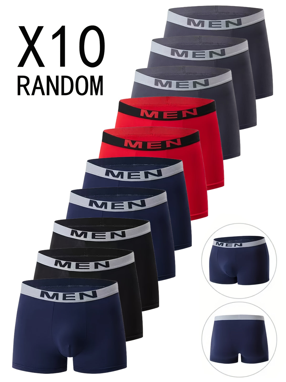Boxer de sport respirant microfibre homme — lot de 10, uni, du S au 3XL
