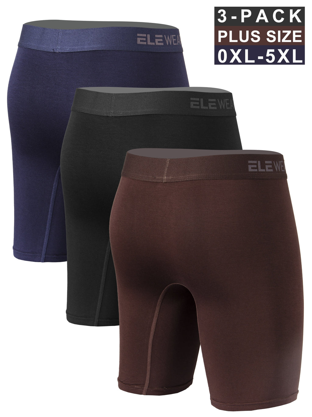 Boxer grande taille de sport modal homme — lot de 3, uni