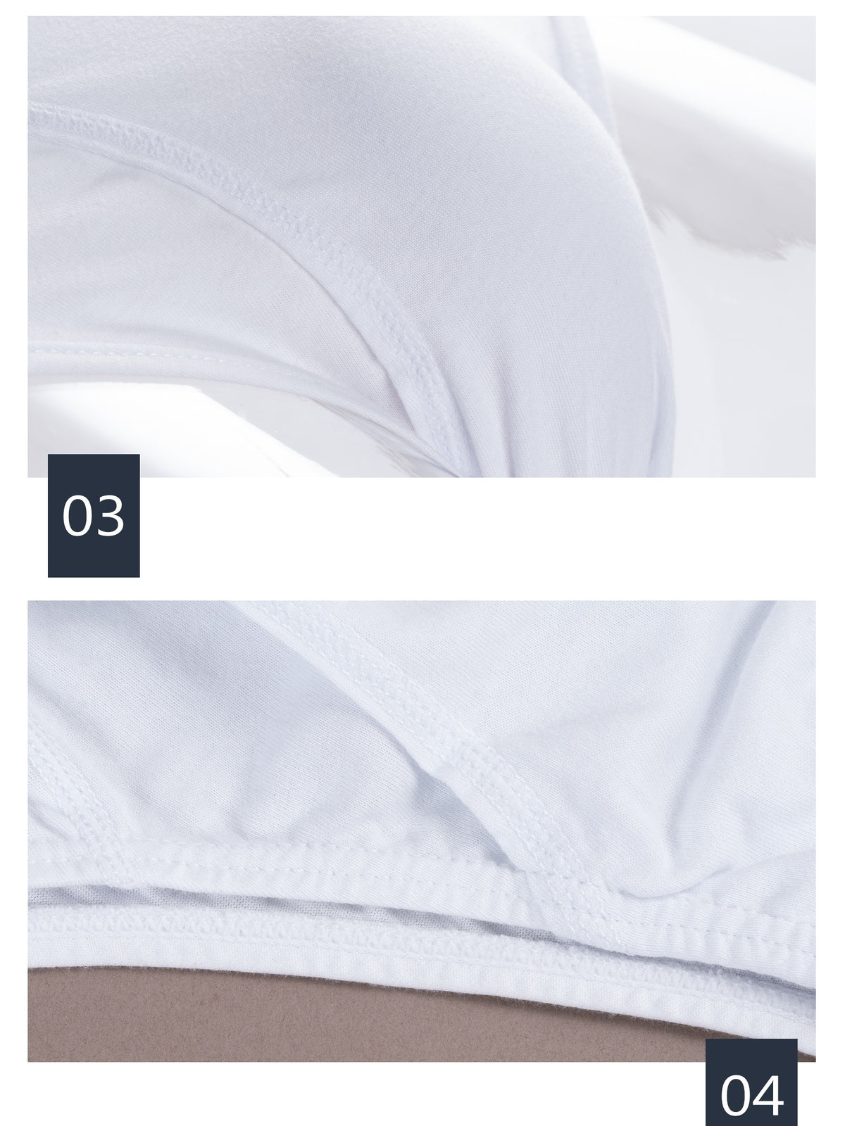 Slip taille haute respirant coton homme — lot de 4, uni