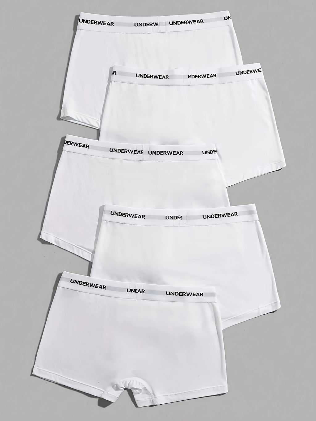 Boxer de sport respirant coton homme — lot de 5, blanc