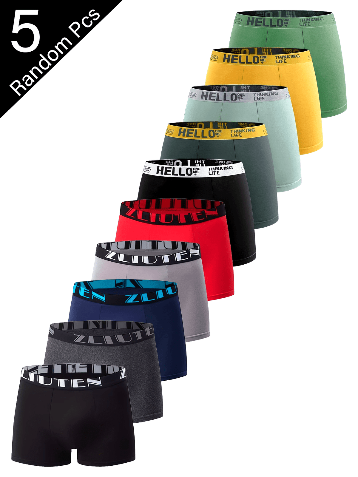 Boxer de sport d'intérieur microfibre homme — lot de 5, uni