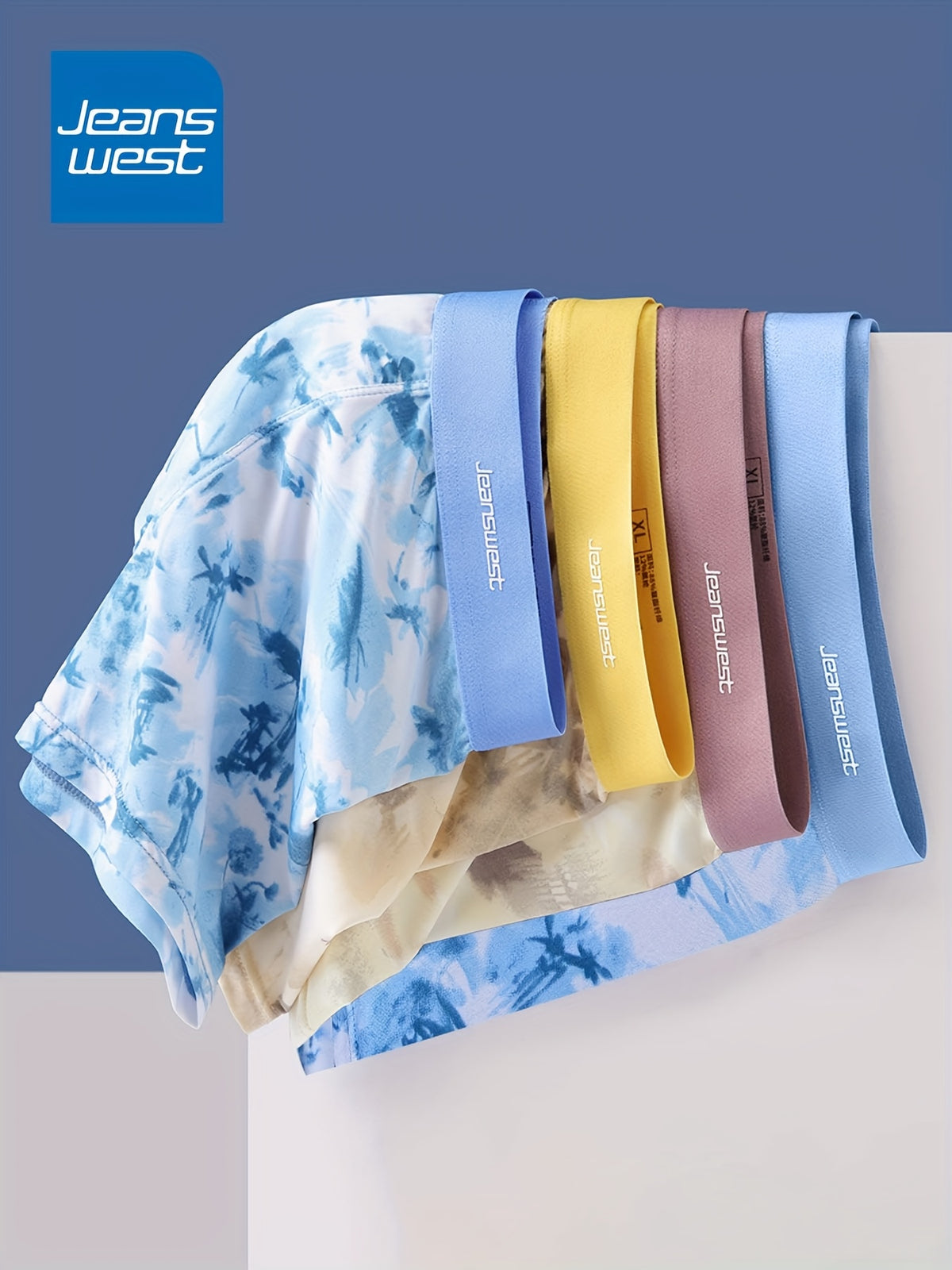 Slip respirant microfibre homme — lot de 4, imprimé