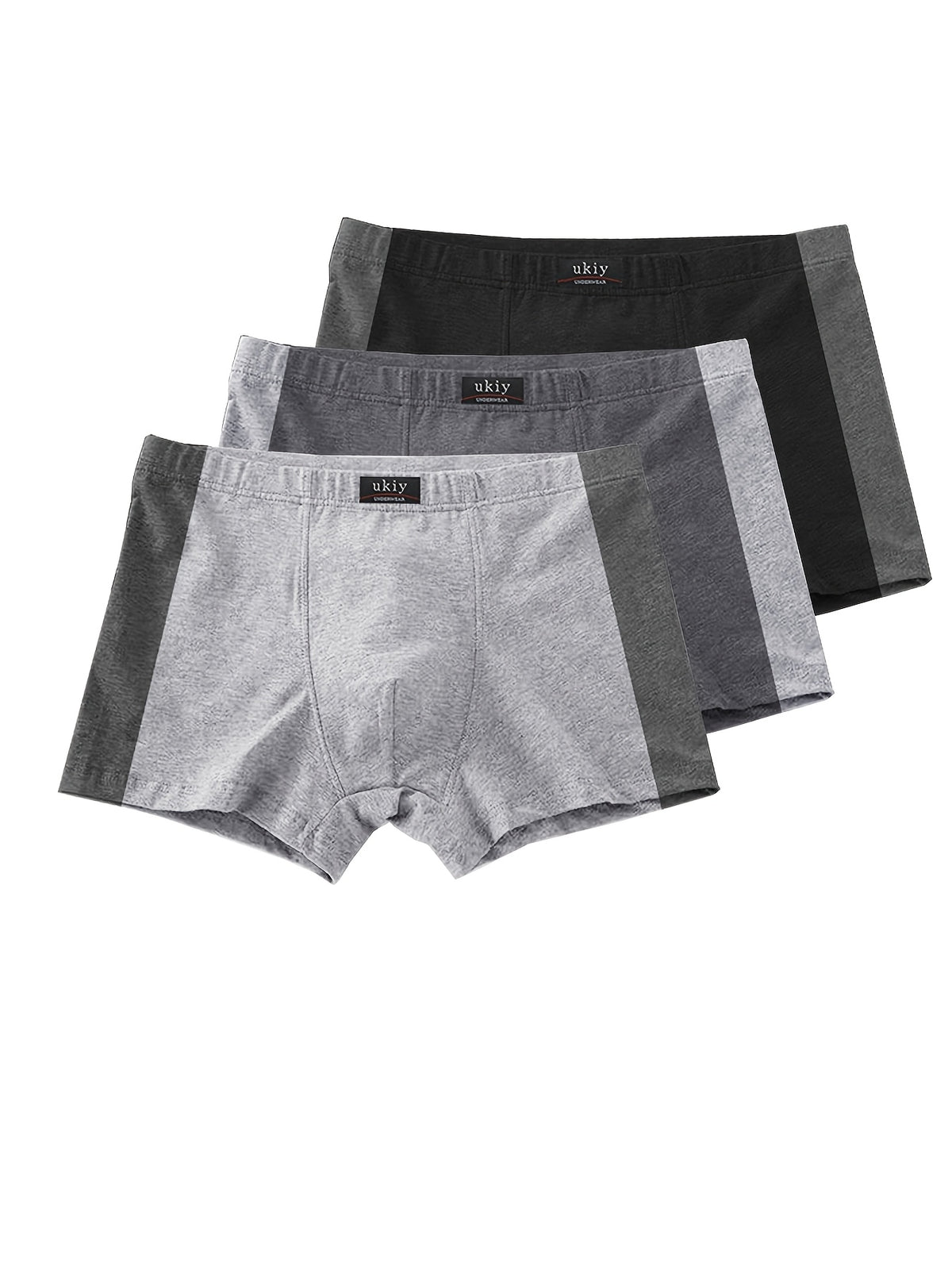 Boxer grande taille respirant coton homme — lot de 3, uni, du 3XL au 1XL