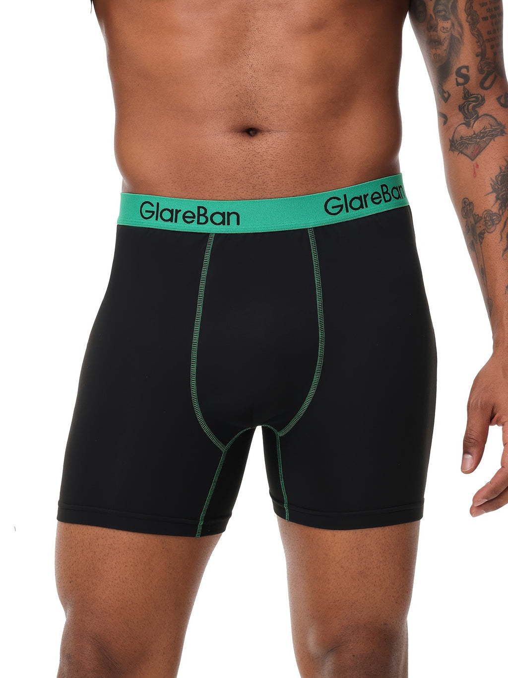 Boxer long microfibre homme — lot de 5, uni, assortiment E (modèle 2)