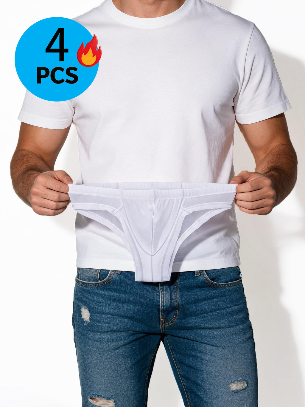 Slip taille basse respirant microfibre homme — lot de 4, uni, du S au XL (modèle 2)