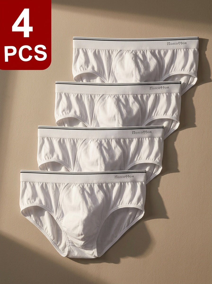 Slip respirant homme — lot de 4, blanc