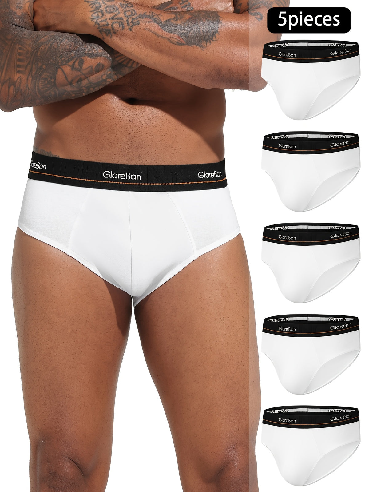 Slip coton homme — lot de 5, uni, assortiment E