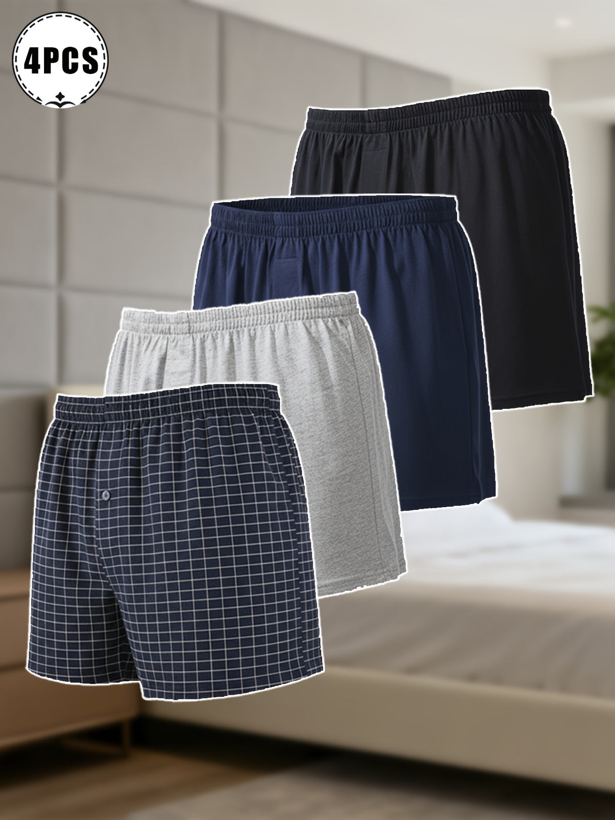 Boxer de sport respirant coton homme — lot de 4